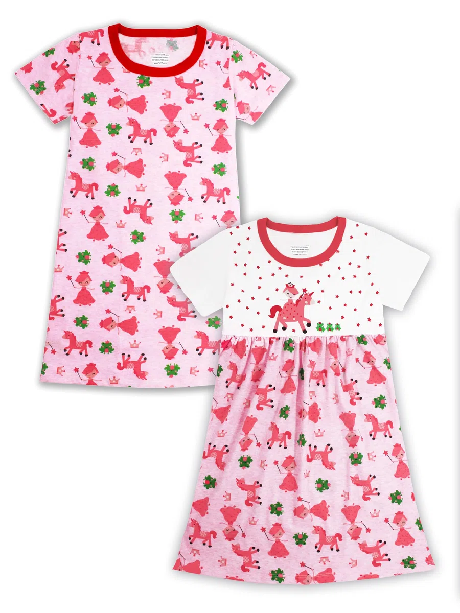Camicie da notte per ragazze, vestito per bambini, camicia da notte con unicorno, confezione da 2, 3-10 anni