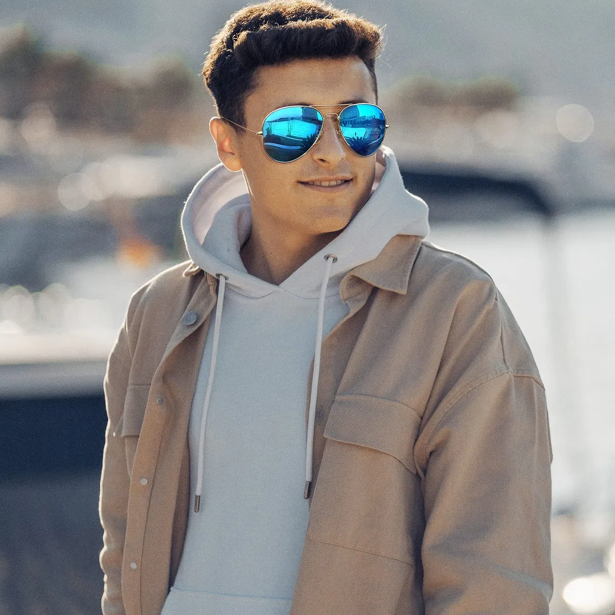 KANASTAL Occhiali da Sole Goccia Uomo Donna Polarizzati con Protezione UV400 Metallo Vintage Retrò Montatura Grande Metal Sunglasses