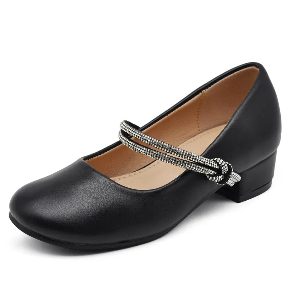 IF Scarpe Ballerine da Bambina Ragazza Lucido Fiori Cerimonia Gioiello W7049