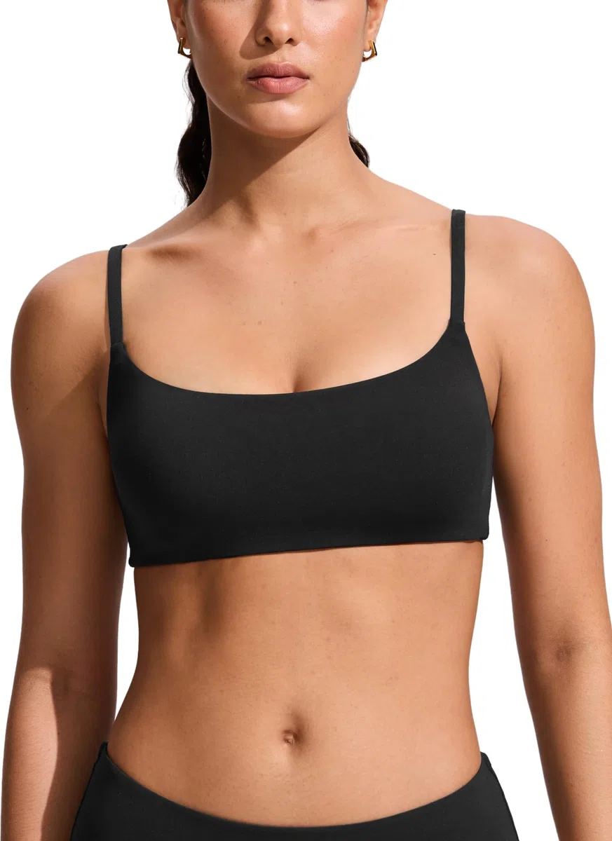 CRZ YOGA Bikini da Donna Top Regolabile con Spalline Sottili Top da Bagno Scoop Neck Imbottito