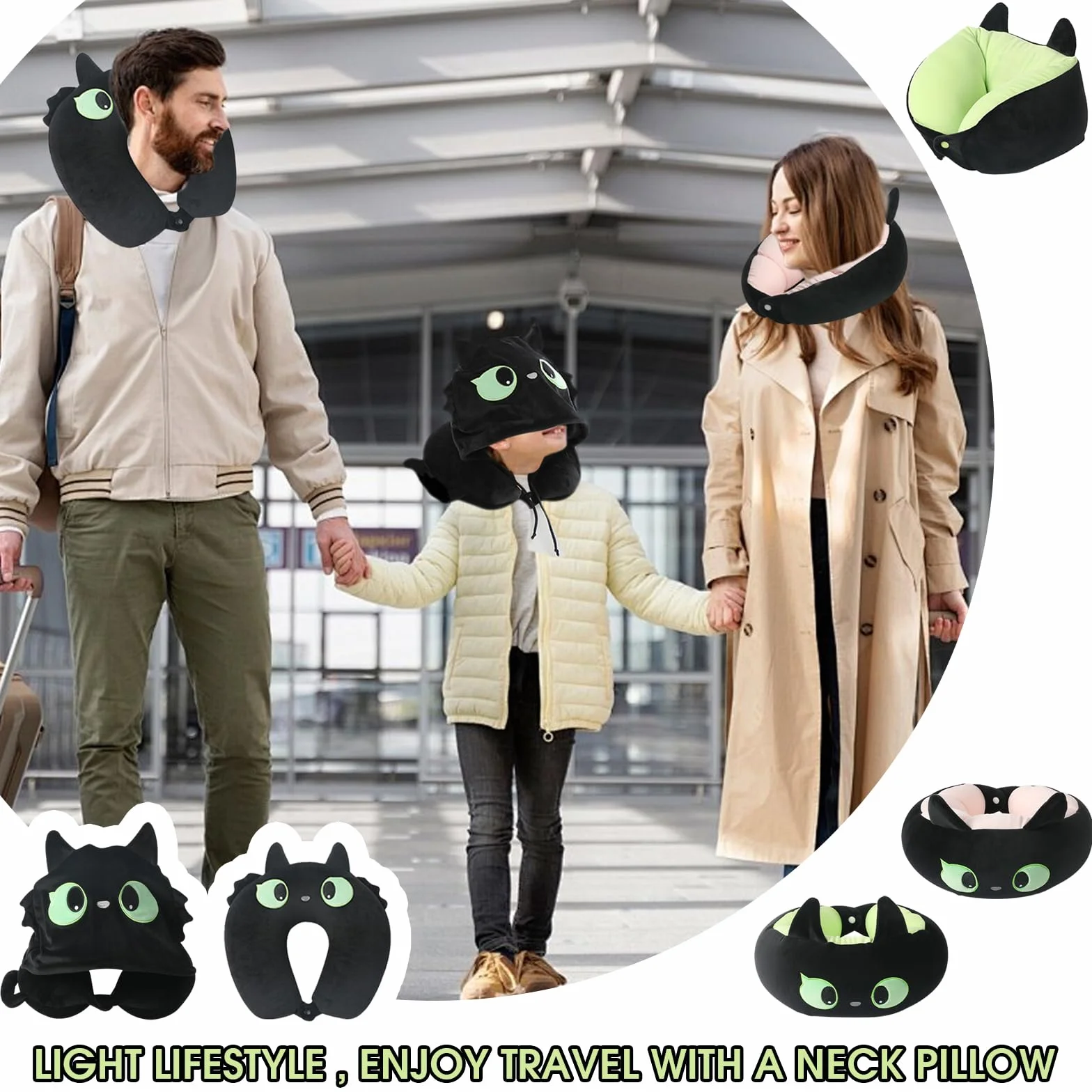 Cuscino A Forma Di U Dei Cartoni Animati, Cuscino Da Viaggio, Cuscino Da Viaggio Per Bambini, Trasformabile, Adatto Per Viaggi, Casa E Ufficio (Cuscino Transformer A)