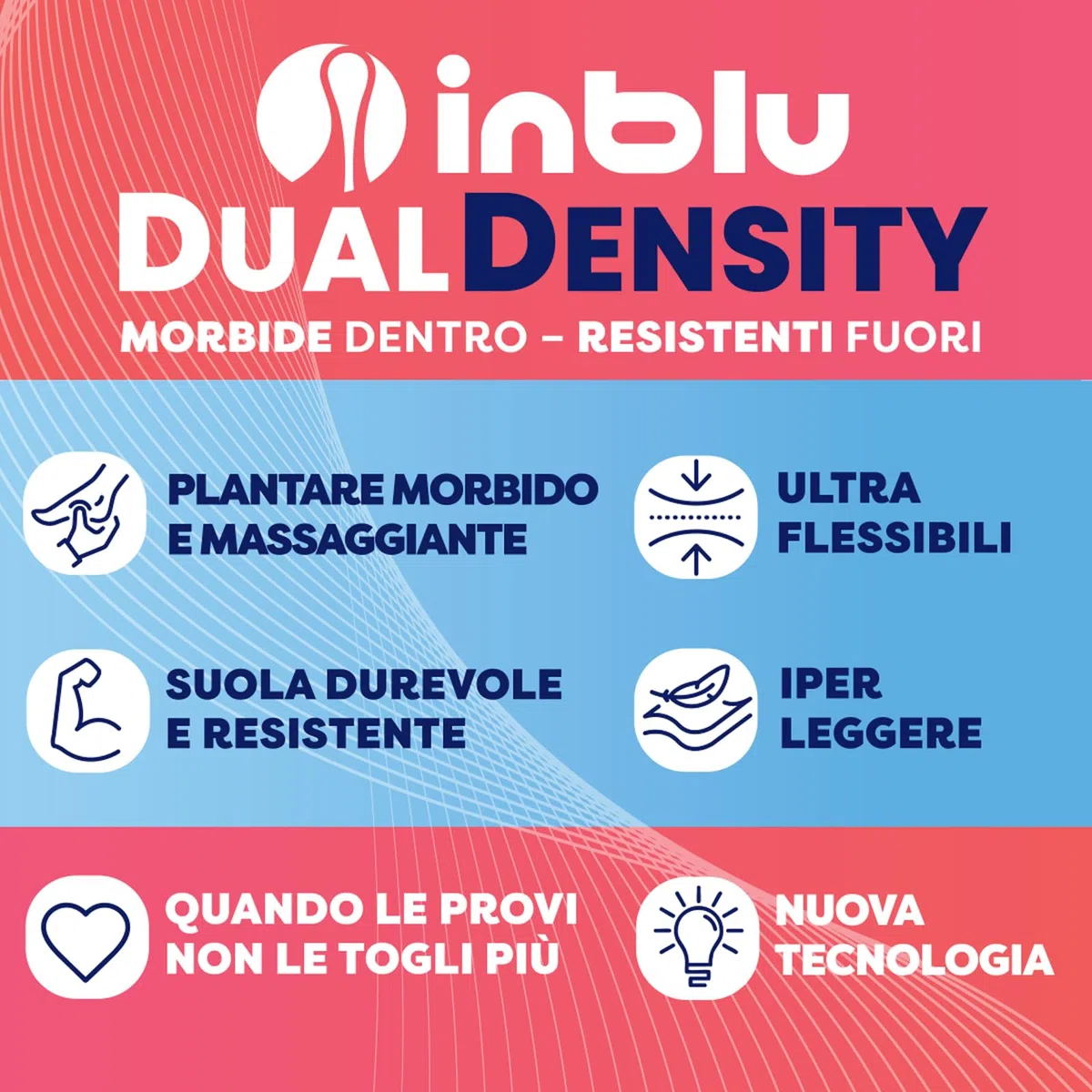 inblu Ciabatte Donna Con Fascia Colorata Morbida, Dual Density Sandali a ciabattaDonna