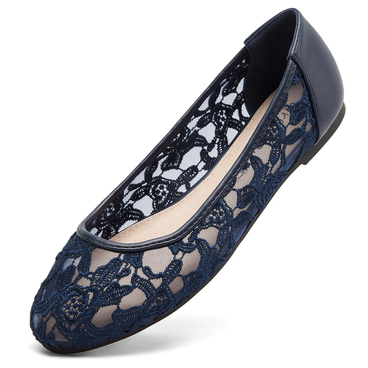 Greatonu Ballerine Donna Ballerine in Pizzo Scarpe Basse Comoda Ballerina Rotonda Slip-on in Pizzo