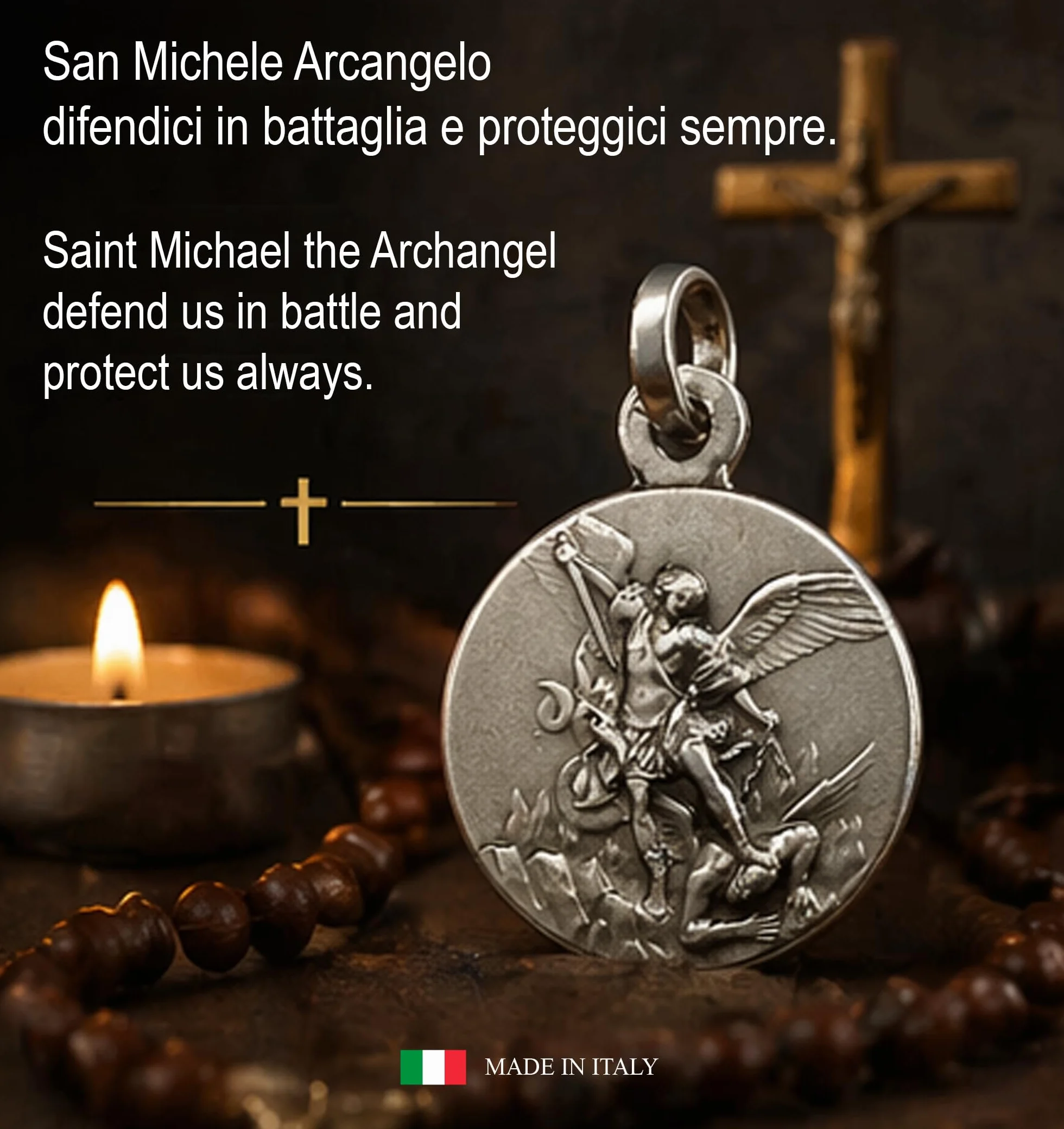 Medaglia di San Michele In Argento 925 millesimi - Patrono della Polizia di Stato