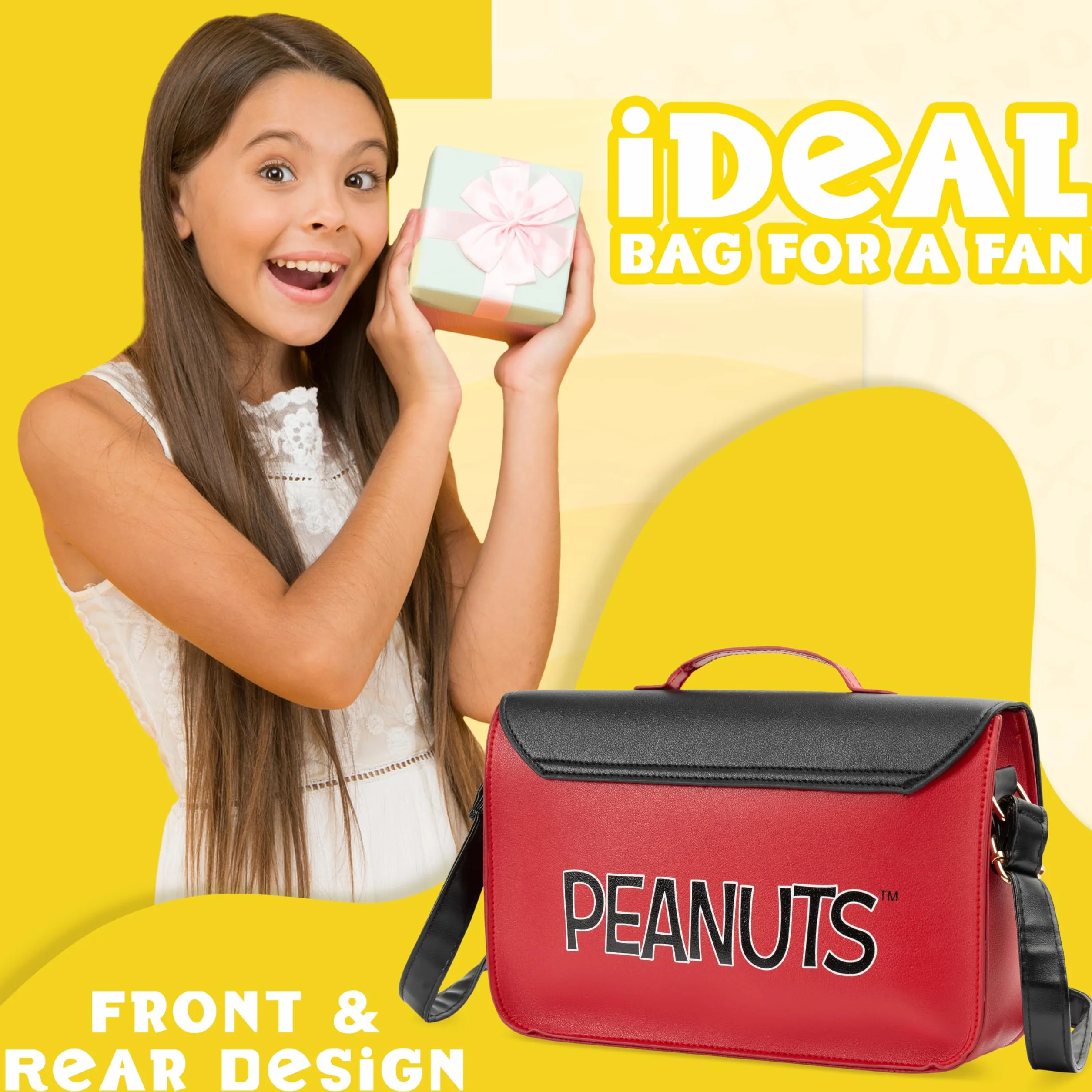 Peanuts Snoopy Tracolla Borsa Bambina Borsetta Ragazza Borsa Moda Donna, Idea Regalo per Lei