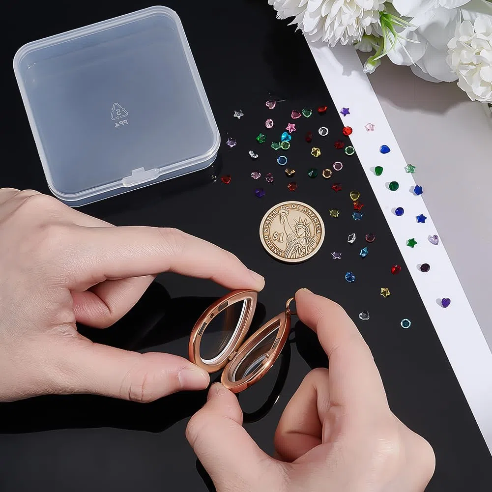 PH PandaHall Collana con Ciondolo, Ciondolo Galleggiante Pendenti A Forma di Goccia Ciondoli con Ricordo Cabochon In Vetro a Cuore Fiore per Collana Da Sposa Fai Da Te