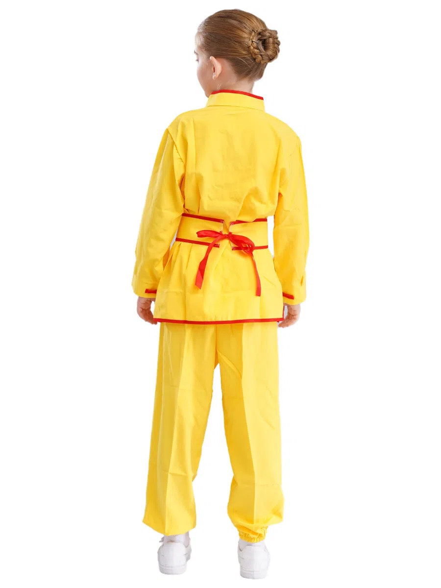 Mufeng Bambino Uniformi di Kung Fu Tang Suit Abiti Cinesi di Tai Chi Abbigliamento per Arti Marziali Camicia Cappotto Costume da Spettacolo Teatro