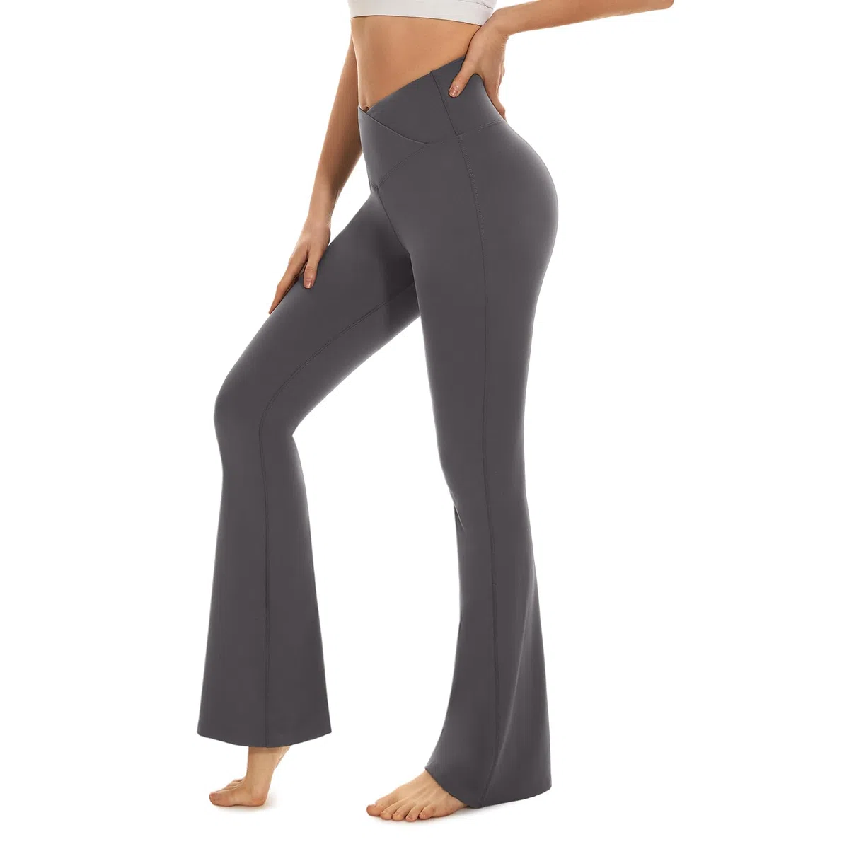 ACTINPUT Pantaloni Yoga Donna Campana Aderenti Zampa Elefante Elasticizzati Bootleg V Cross Leggins Sportivi Fared Leggings Palestra Fitness Danza Casual