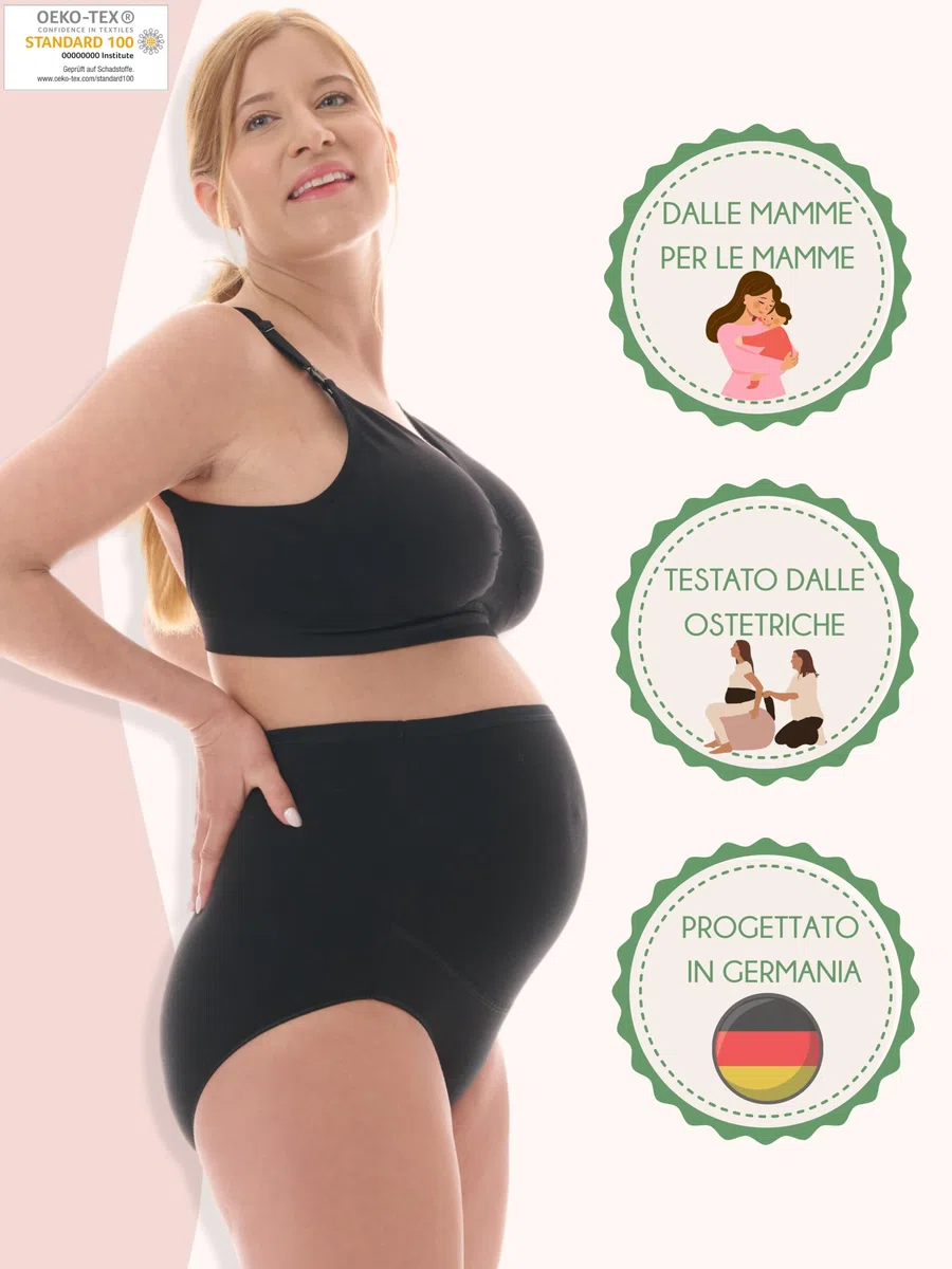 Herzmutter Mutande Premaman Cotone - Oeko Tex 100 - Gravidanza - Mutandine Premaman - Slip maternità - 5100
