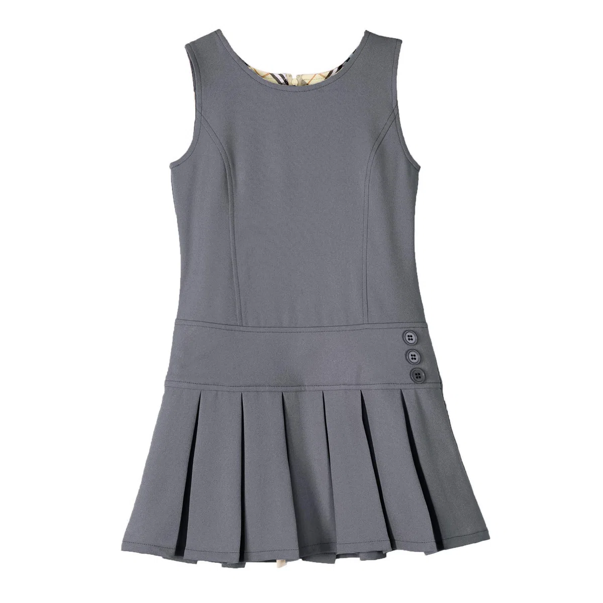 Bienzoe Ragazze Elastico Uniforme Scolastica Plissettato Abito