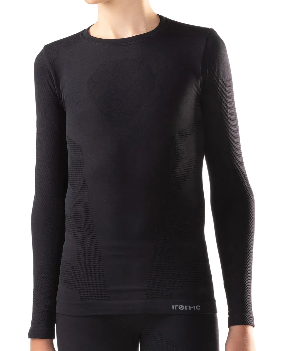 Iron-Ic - T-Shirt Bambino Maniche Lunghe Thermo Dry Seamless Traspirante con Tecnologia I-Soft - Comfort Termico e Fitting Slim - Art. 201776