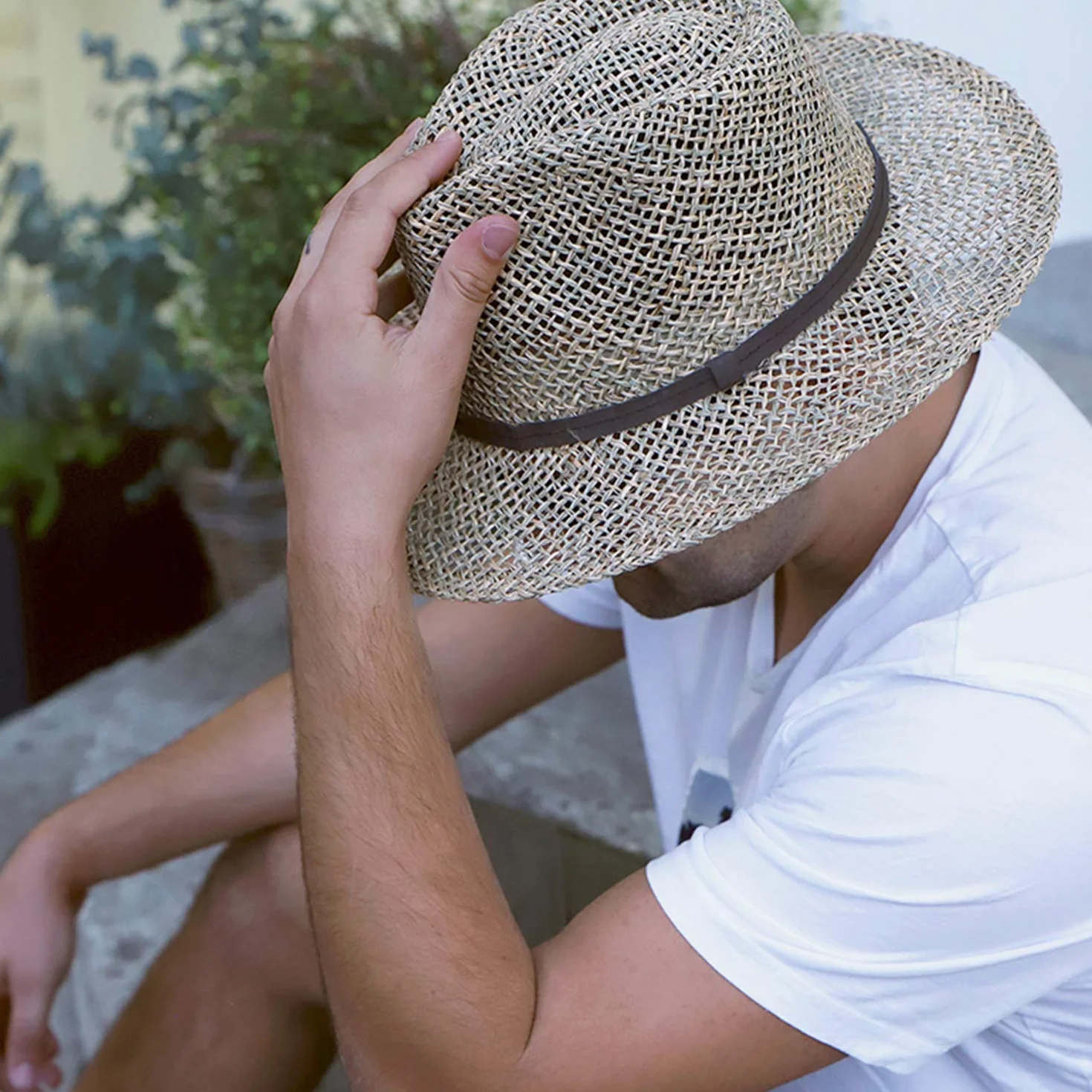 fiebig Traveller Cappello da Sole per Uomo e Donna | Cappello in 100% Erba Marina | Cappello Estivo con Cinturino in Ecopelle vegana | Cappello in Paglia, Colore Naturale in Diverse Misure
