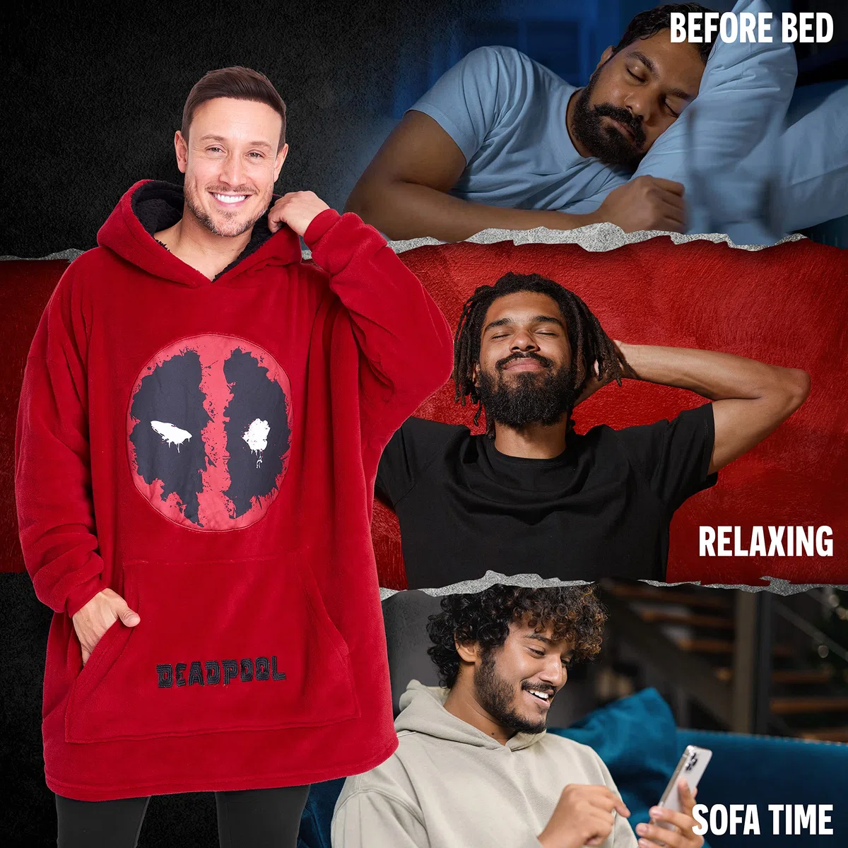 Marvel Felpa Uomo con Cappuccio Felpe Oversize Uomo in Pile Supereroi Avengers Captain America