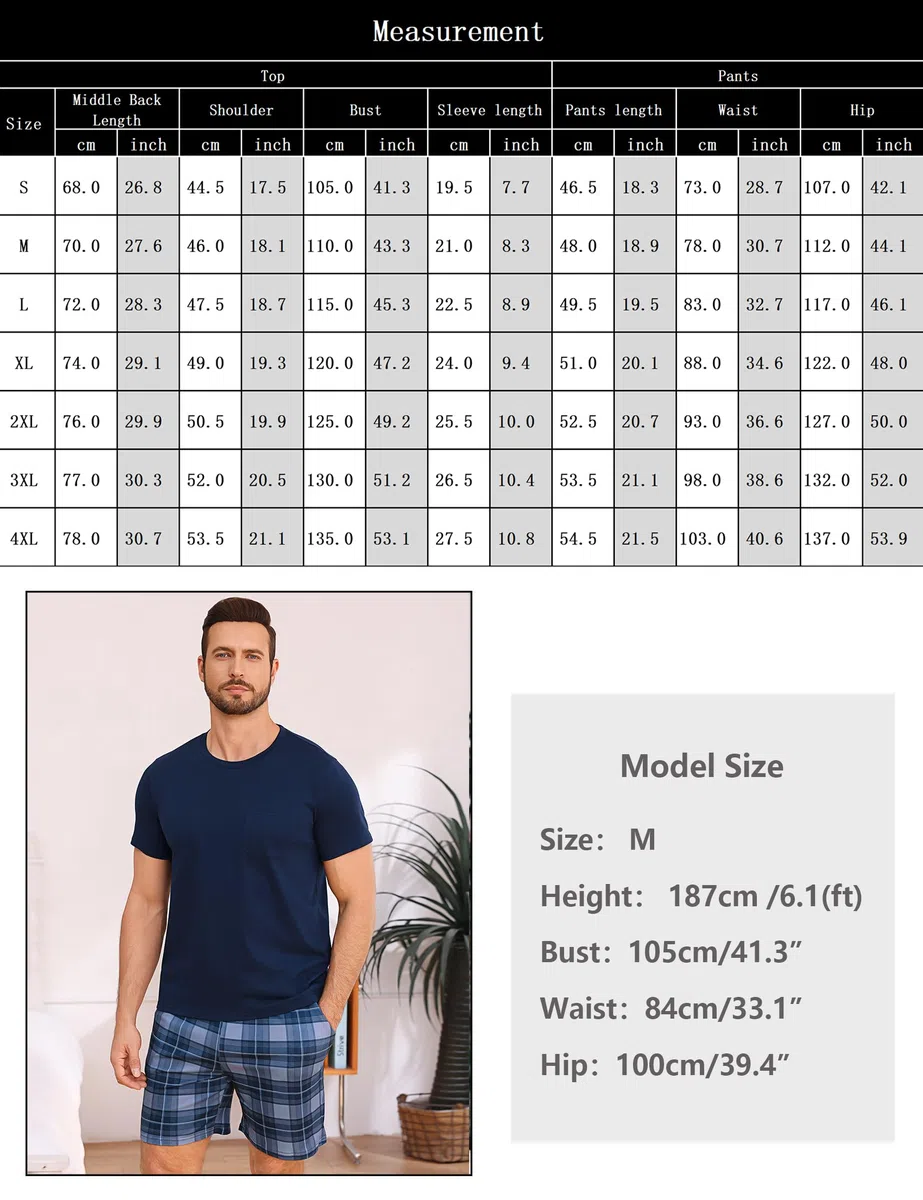 Bresdk Pigiama Uomo Estivo Corto Cotone Set 2 Pezzi Maniche Corte + Shorts Loungewear Leggero Traspirante Casa Notte