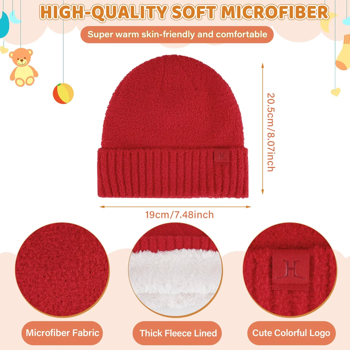 ZASFOU Bambini Cappello Invernale Sciarpa Guanti Set Microfibra Berretto Cappelli in Maglia Scaldacollo Guanto per 4 5 6 7 8 Anni Ragazzo Ragazza Regalo