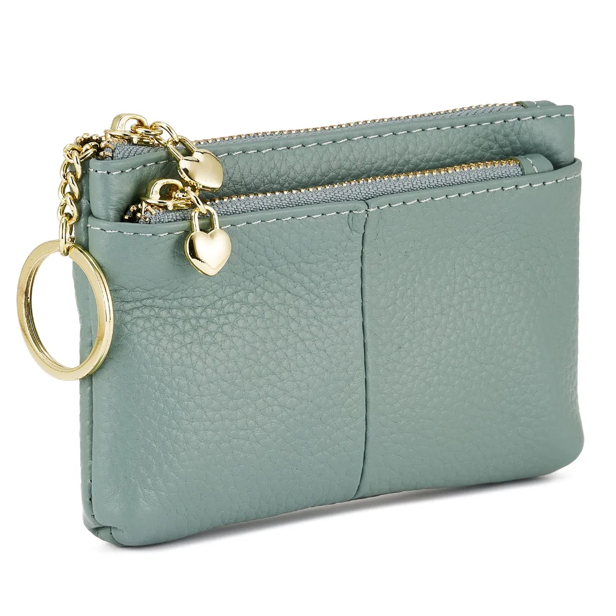 Donna Portamonete Borsello in vera pelle con Portachiavi Coin Purse（Blu）