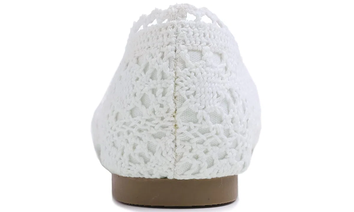 Feversole Round Toe Crochet Ballet Crochet Flats Women's Comfy Breathable Shoes