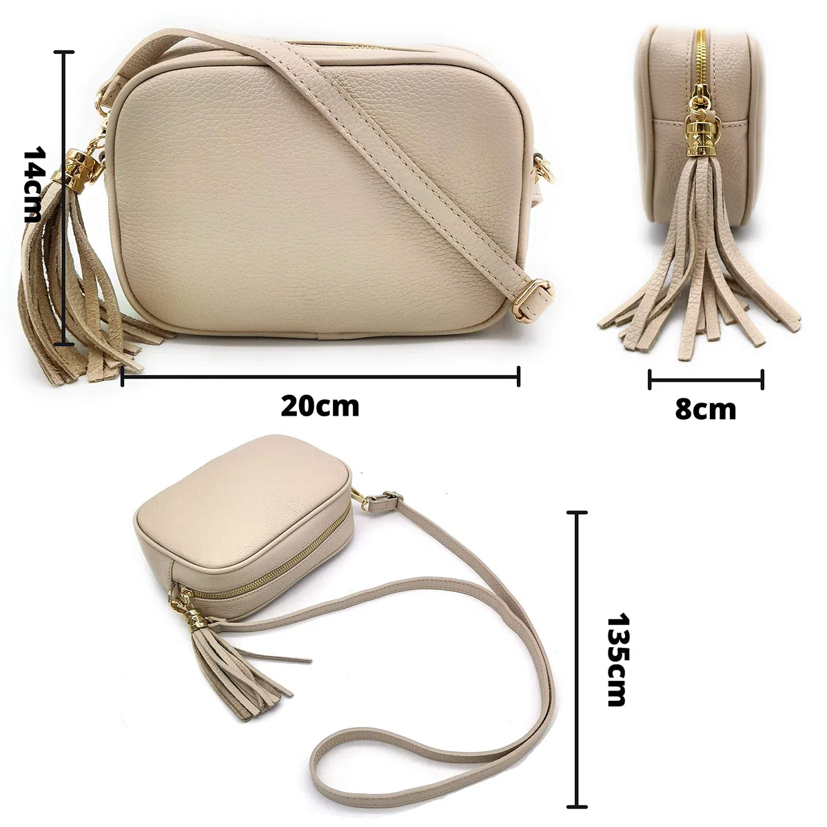 ELIOX Borsa Donna Vera Pelle Made In Italy Piccola Borsetta a Tracolla Elegante Moda Crossbody Bag Genuine Leather