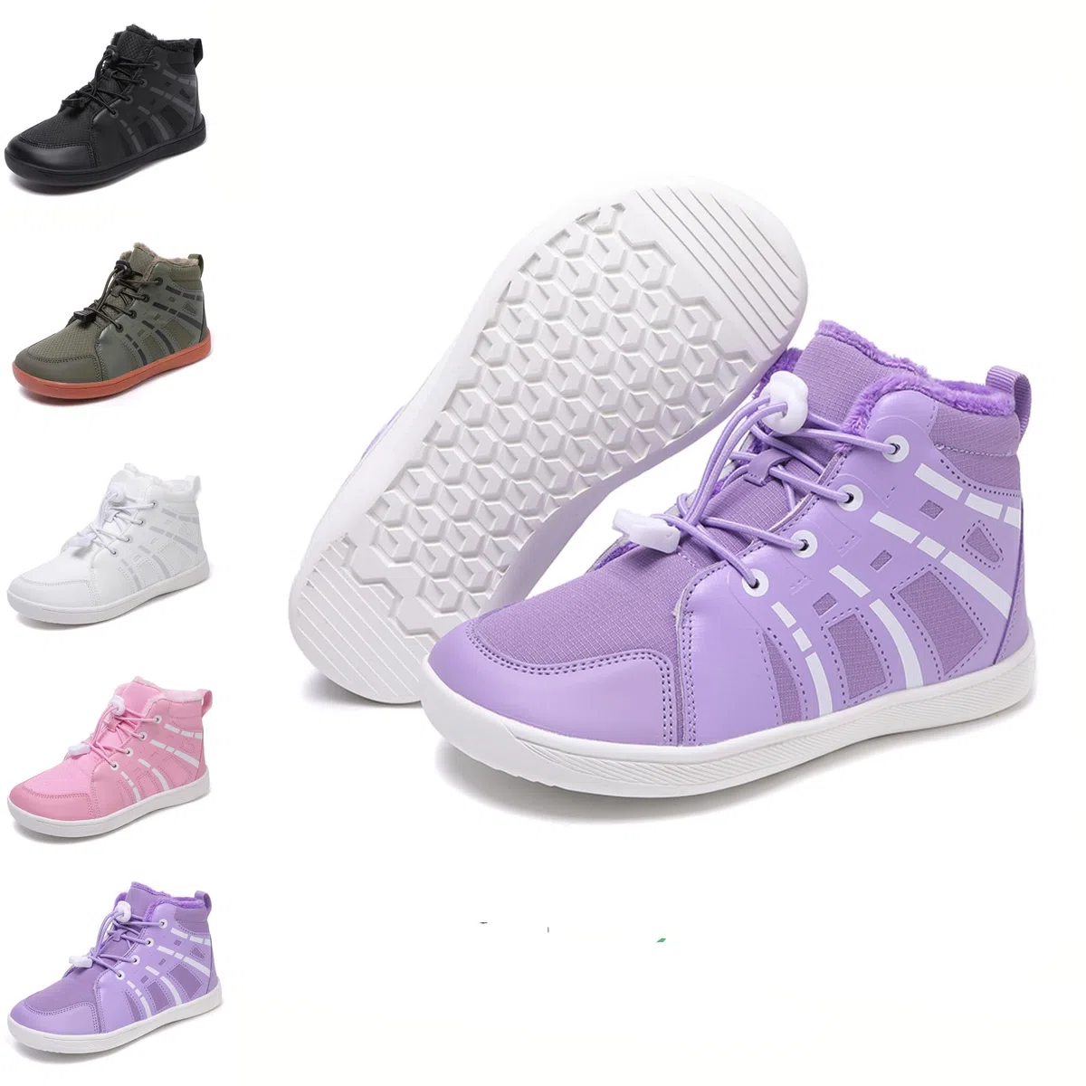 Scarpe Invernali Barefoot Ragazzi Ragazze Stivaletti Neve Bambini Antiscivolo Scarpe da Trekking Outdoor per Bambini con Imbottitura Calda Gr.28-38
