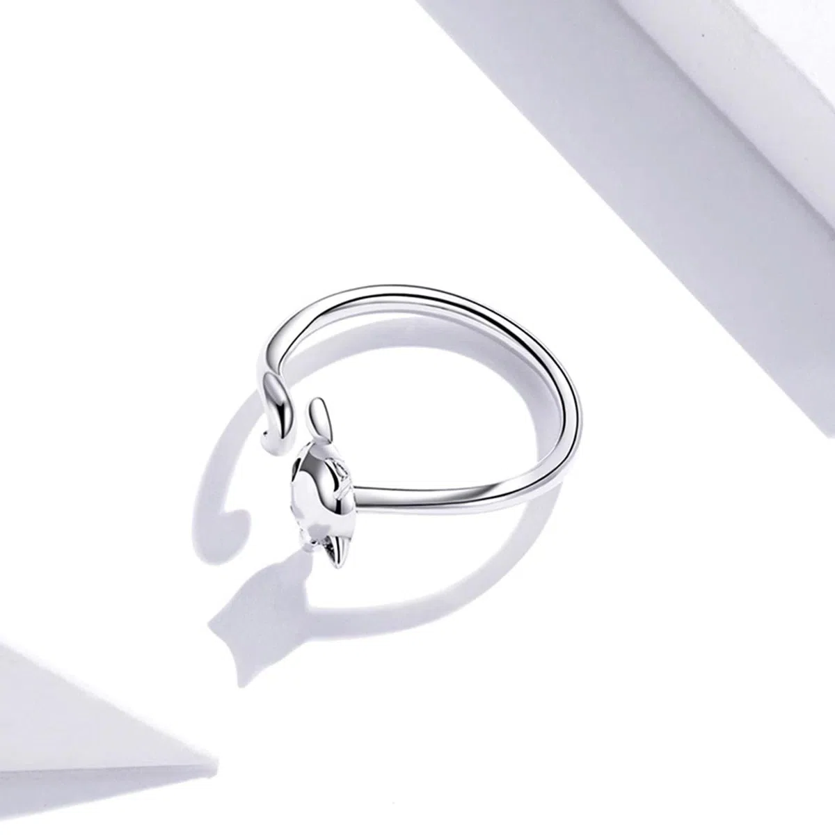Qings Anelli Donna Anello Gatto, Argento Sterling 925 Anello Regolabile Aperto Gatti Semplice Anelli Animale, Carino Gioielli Regalo di Compleanno per Ragazza e gli Amanti dei Animali