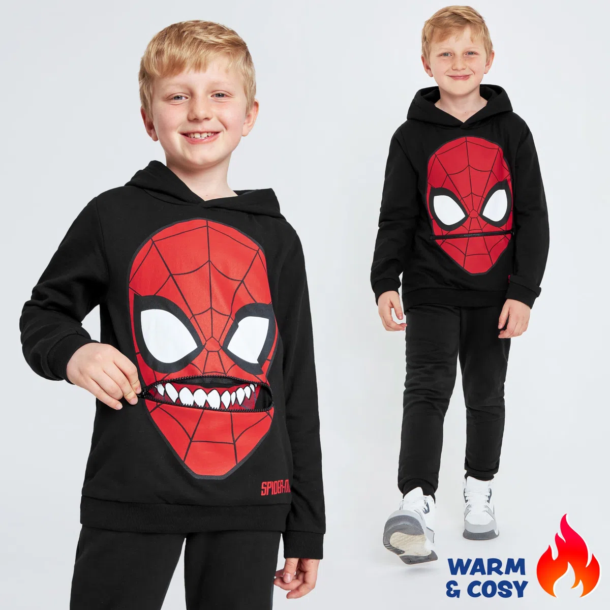 Marvel Felpa Bambino - Felpa con Cappuccio Spiderman 3-12 Anni - Felpe Ragazzo in Cotone Spiderman Abbigliamento Bambino
