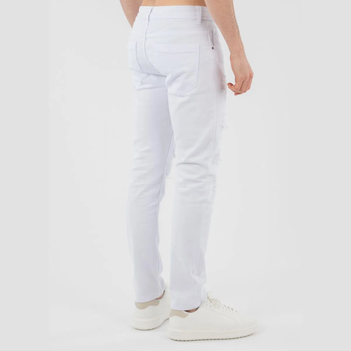 TONY BACKER - Jeans Strappati Uomo, Jeans Regular Fit Elasticizzati, Denim Uomo Casual Fashion, Straight Comfort, Neri e Bianchi, Taglie 44-54 Art. YG3424