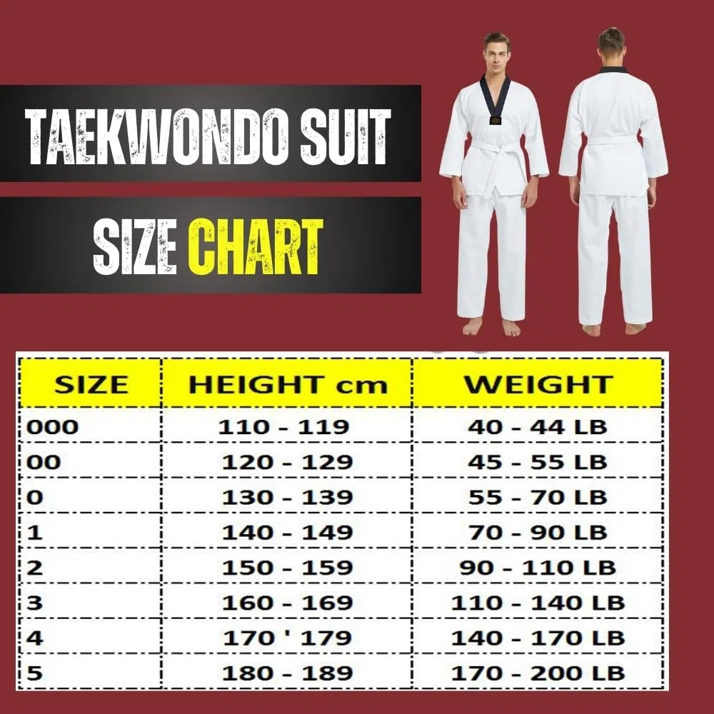 URBANSEE Tuta Kimono Taekwondo per Bambini/Adulti, Leggero per Uomini/Donne,Arti Marziali Uniforme per Studenti, Nera Colletto a V Tuta Karate, Judo, Taekwondo/Arti Marziali-Bianca-Taglie Disponibili