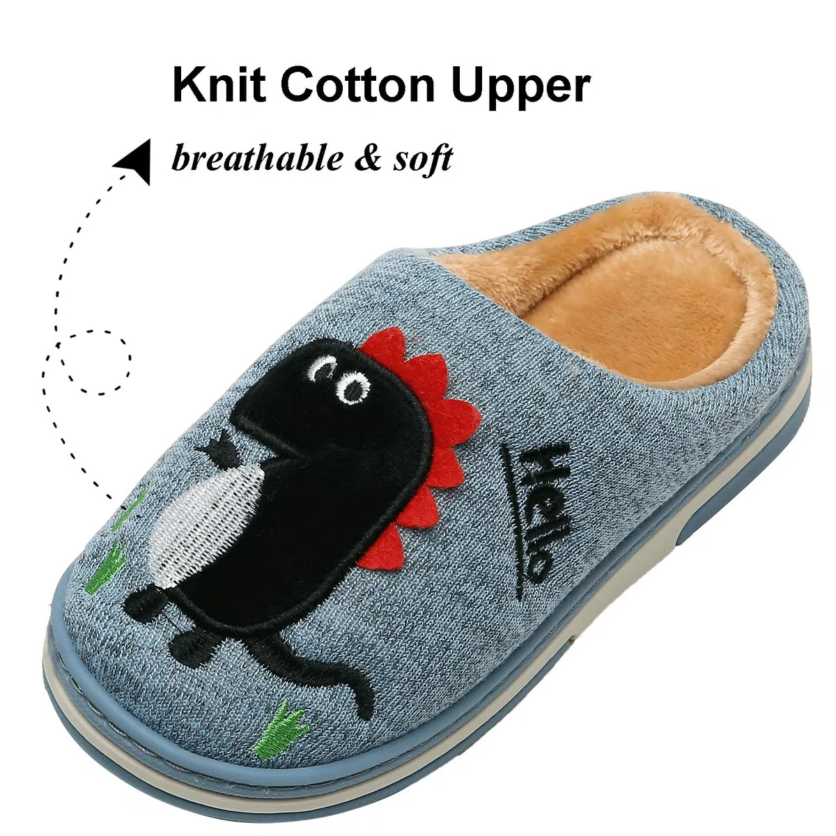 INMINPIN Inverno Pantofole da Casa Bambini Caldo Peluche Pantofola da Invernali Carino Dinosauro Comode Ciabatte Interne di Cotone per Ragazze Ragazzi
