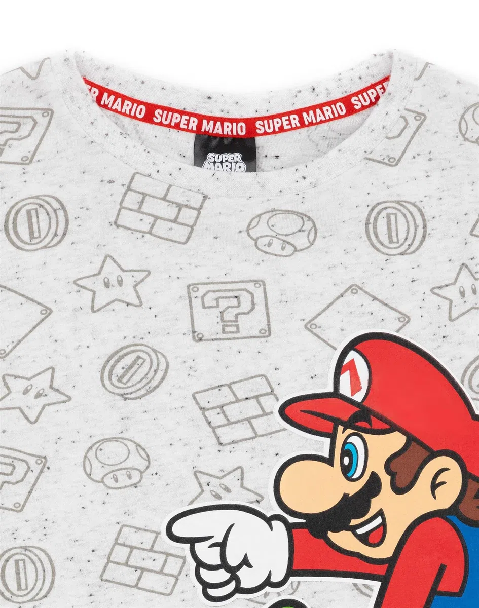 Super Mario Maglietta Grigia per Bambini di Nintendo Yoshi Boy
