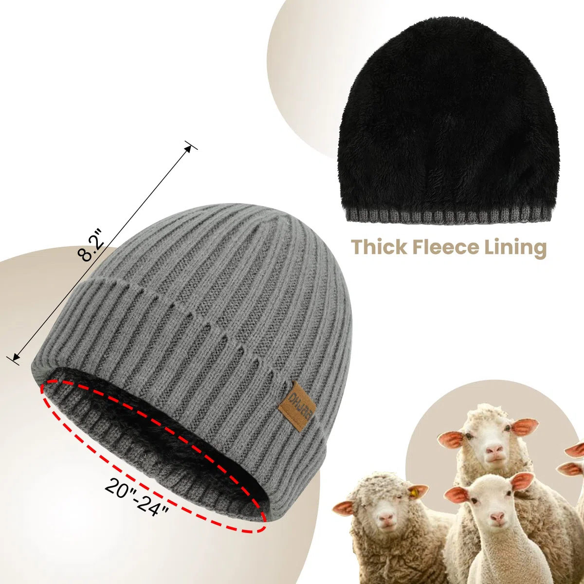 TAGVO Set Invernale Uomo: Guanti Touch Screen, Sciarpa Lunga e Cappello In Maglia - Regalo Morbido Per Outdoor