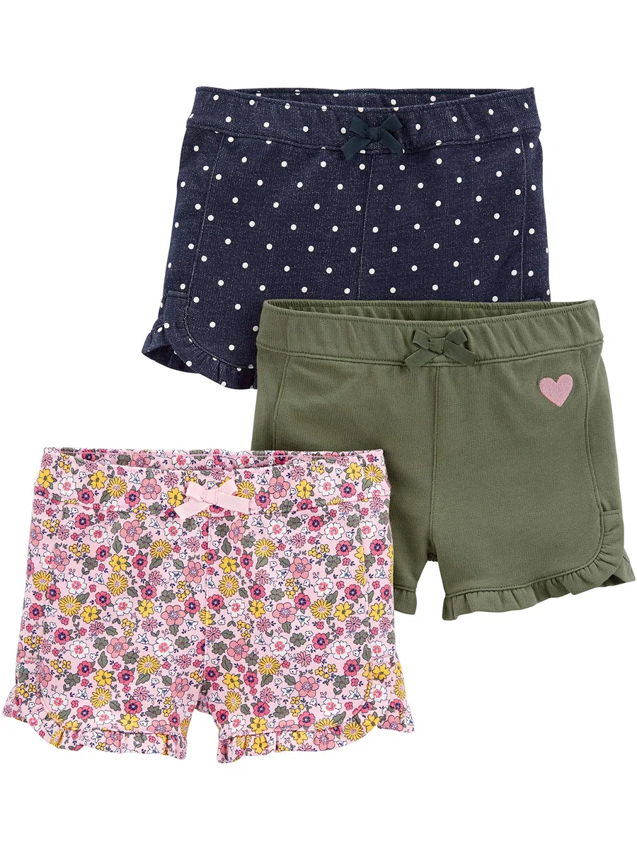 Simple Joys by Carter's - 3-Pack Knit Shorts, Pantaloncini Bimba 0-24