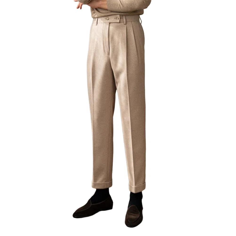 Pantaloni da Abito Uomo Pantaloni Retro Tailored Trousers Classica Pantalone Eleganti Taglio Dritto Pantaloni da Lavoro Stile-Britannico Pantaloni Completo Chino Pantaloni Leggeri