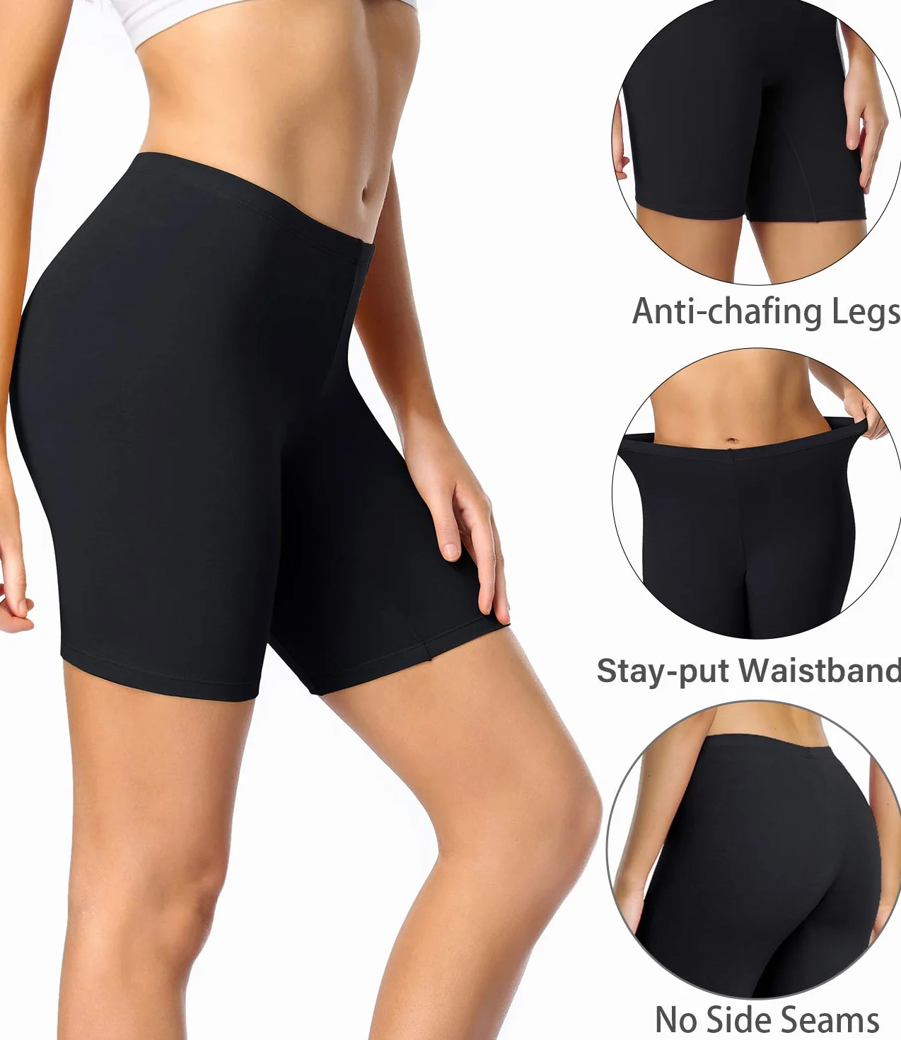 wirarpa Pantaloncini Sottogonna Boxer Donna Cotone Vita Alta Mutande Shorts Elasticizzati 3 Pezzi