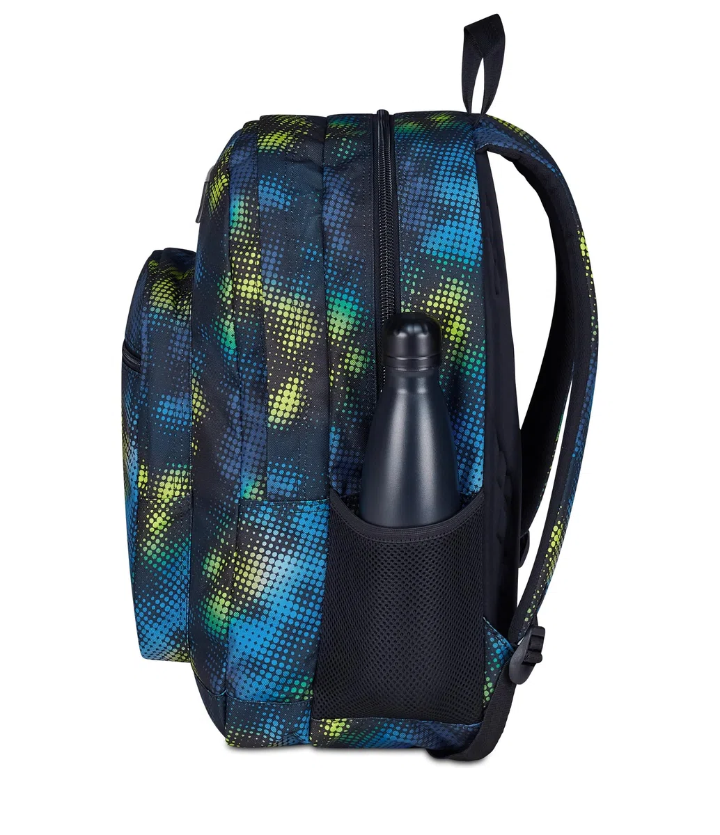 Seven Zaino Scuola Freethink, Verde Blu, Doppio Scomparto Con Tasca per PC e Tasca per Borraccia, 34 L, Scuola Media e Superiore, Zaino Ragazzo
