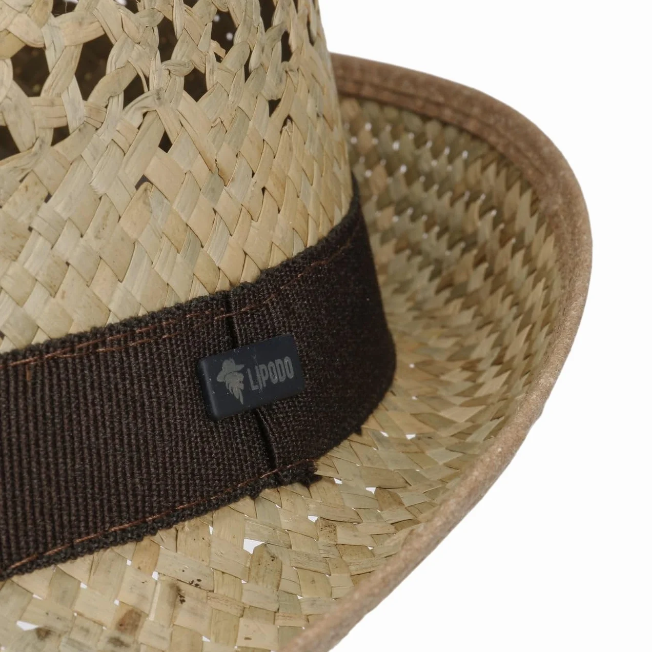 LIPODO Cappello di Paglia Trilby Donna Uomo Made in Italy Cappello Estivo Nastro in Gros-Grain Nero