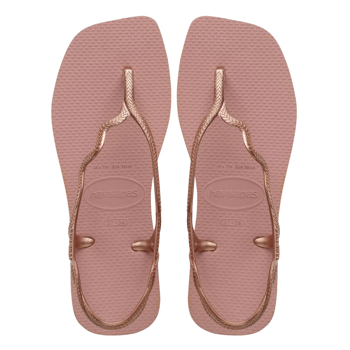 Havaianas - Soleil, Sandali A T Da Donna Eleganti, Resistenti E Confortevoli, Chiusura Posteriore, Cinghie Ondulate E Suola Con Bordi Squadrati
