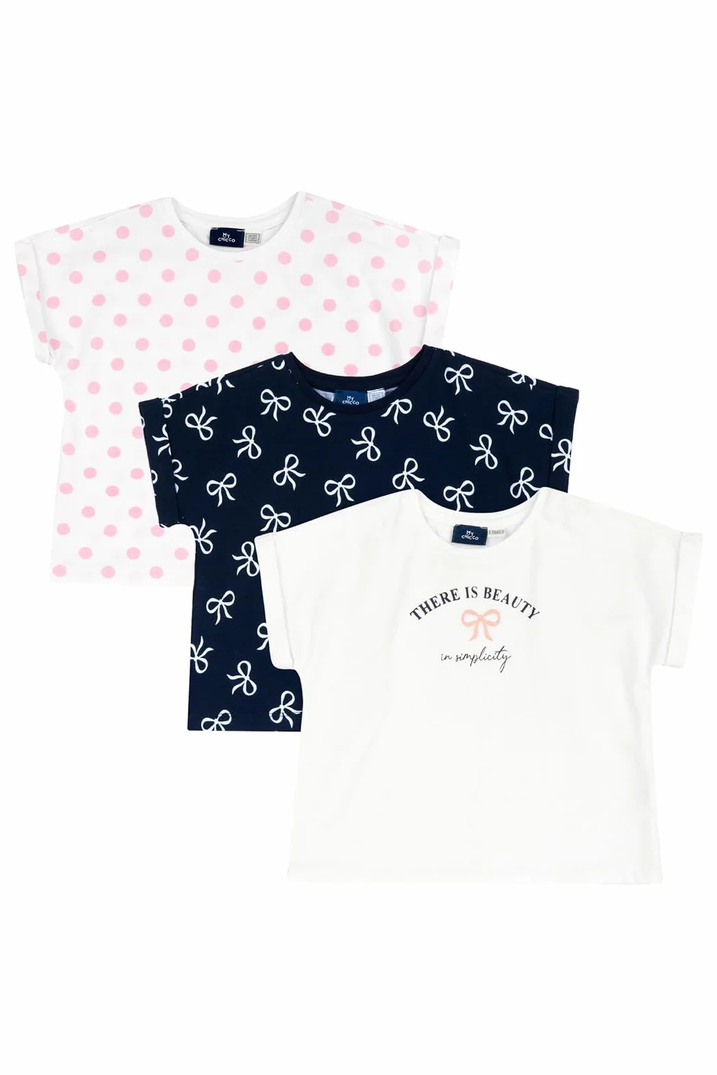 Chicco, T-Shirt Bambina, Set di 3 Magliette a Maniche Corte, in 100% Cotone, Ottimi per la Primavera e L'Estate, Abbigliamento Bambine e Ragazze