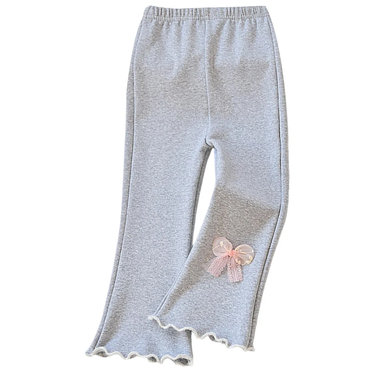 Generico Pantaloni a zampa da ragazza, in cotone, flared yoga, leggings con tasche, per bambini, caldi e confortevoli, per bambine dai 2 ai 10 anni