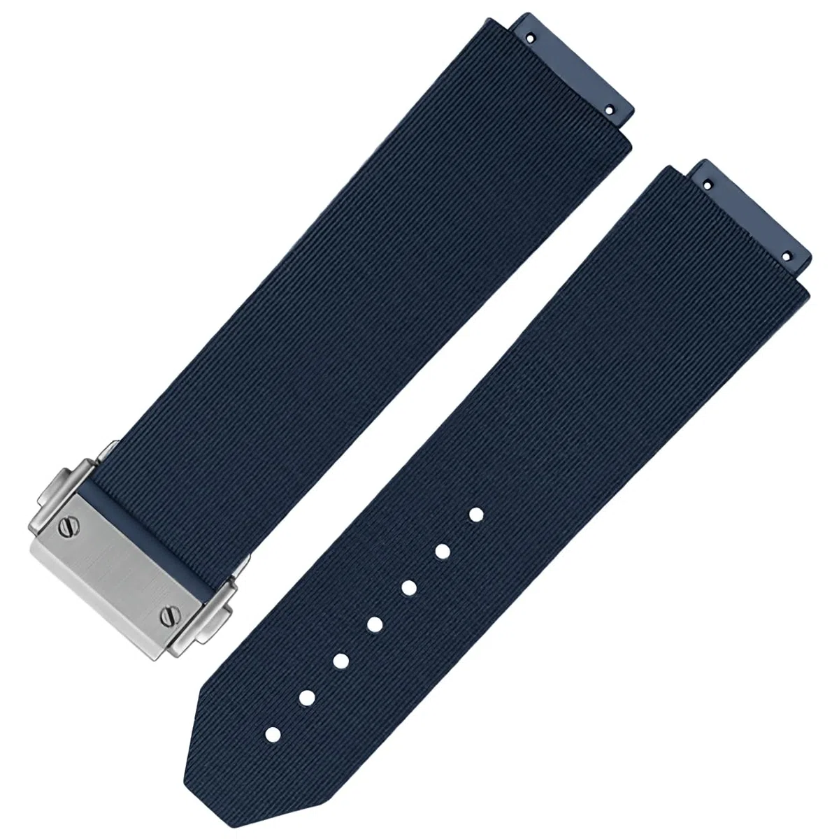 Orologio Band Sostituzione per Hublot Big Bang Luna Rossa Cinturino in gomma Cinturino orologio 25 * 19MM(blu & argento)