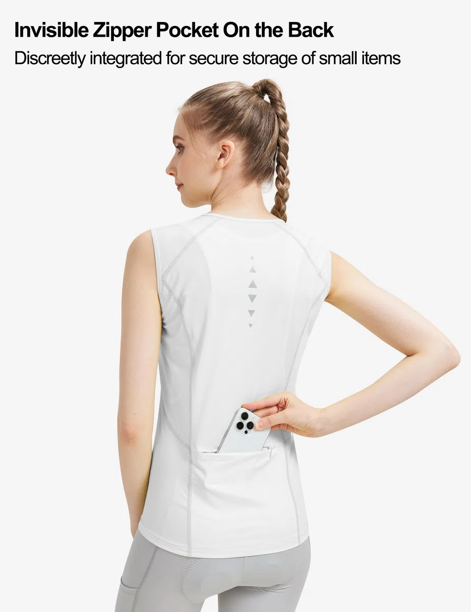 INBIKE Maglia Ciclismo Donna Senza Maniche Canotta Ciclismo Maglia MTB Traspirante Asciugatura Rapida Assorbente dal Sudore per Bici Corsa Yoga Fitness