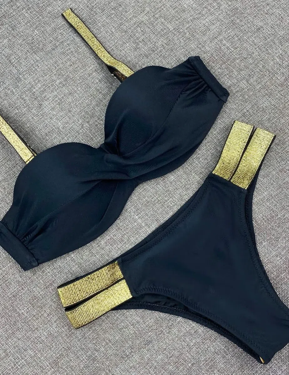 UMIPUBO Costume da Bagno Donna Due Pezzi Push Up Costumi da Mare Donna Bikini Sexy Spiaggia Beachwear Swimwear con Cintura Classico Vestiti da Spiaggia Mare Estate