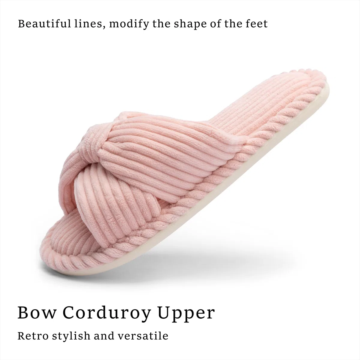 Chantomoo Pantofole da Donna in Memory Foam per la Casa Camera da Letto Bagno spa Matrimonio Viaggio Ospedale Open Toe Velluto a Coste Pantofole Antiscivolo Accoglienti Confortevoli