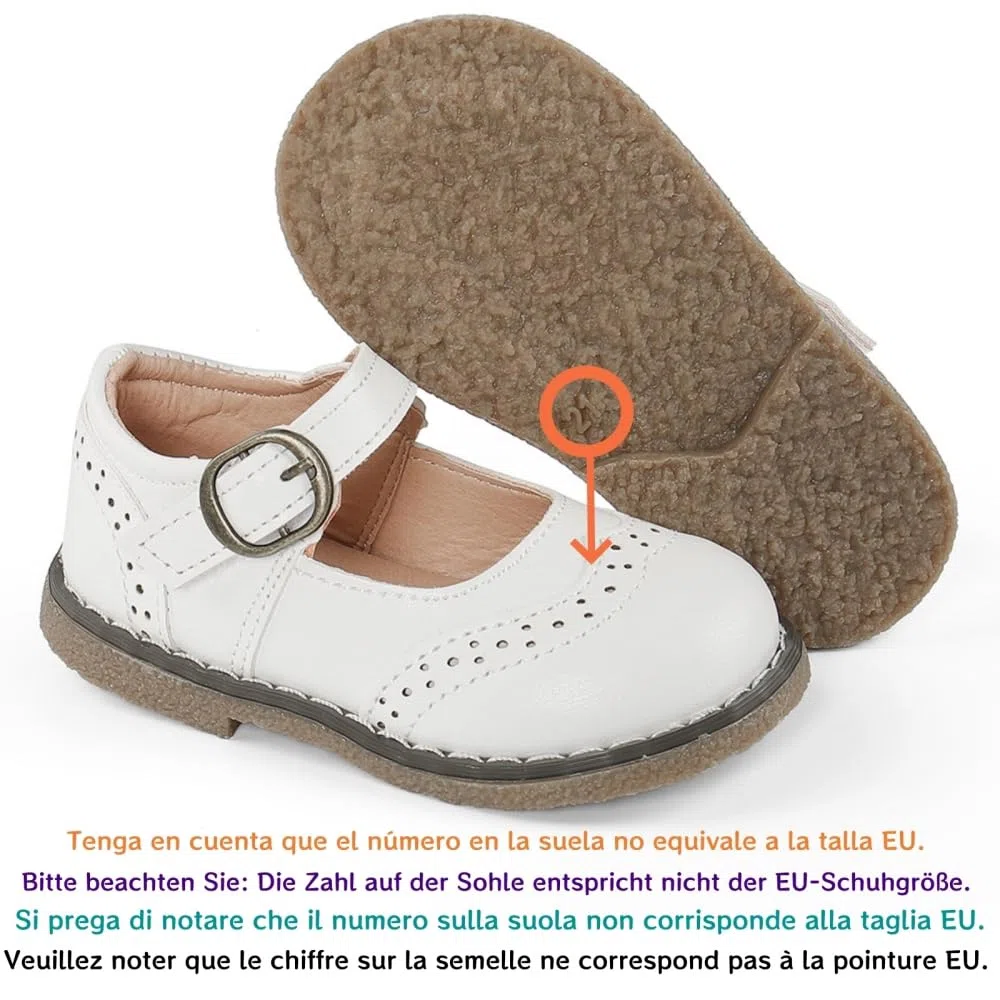 Scarpe Mary Jane Basse Bambina 1-5 Anni Ballerine Bimba Suola di Gomma