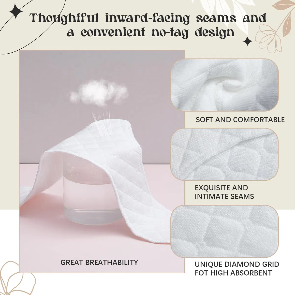 Boyiee 9 Pezzi Cuscinetti Antisudore per Reggiseno in Cotone Fodera per Reggiseno Pad Assorbi Sudore Sottoseno per Donna