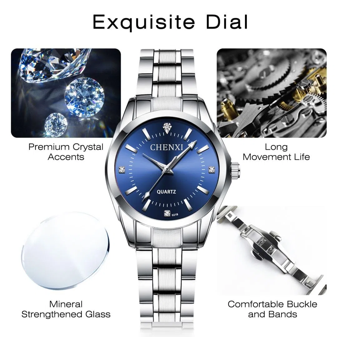 aswan watch Orologio Analogico al Quarzo Donna con Cinturino in Acciaio Inossidabile,Orologio da Donna Classico ed Elegante con Quadrante Decorato con Diamanti,Lancette Luminescenti,Cassa da 29.5MM