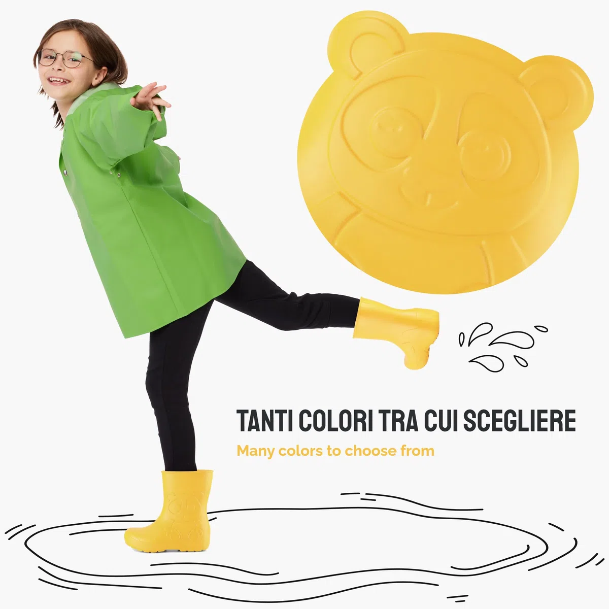 Ladeheid Stivaletti Pioggia Bambino in EVA, Leggeri Stivali Pioggia Bambina con Motivo a Panda, Facili da Pulire Stivaletti Bambina e Scarpe Bambino LA-CA-10