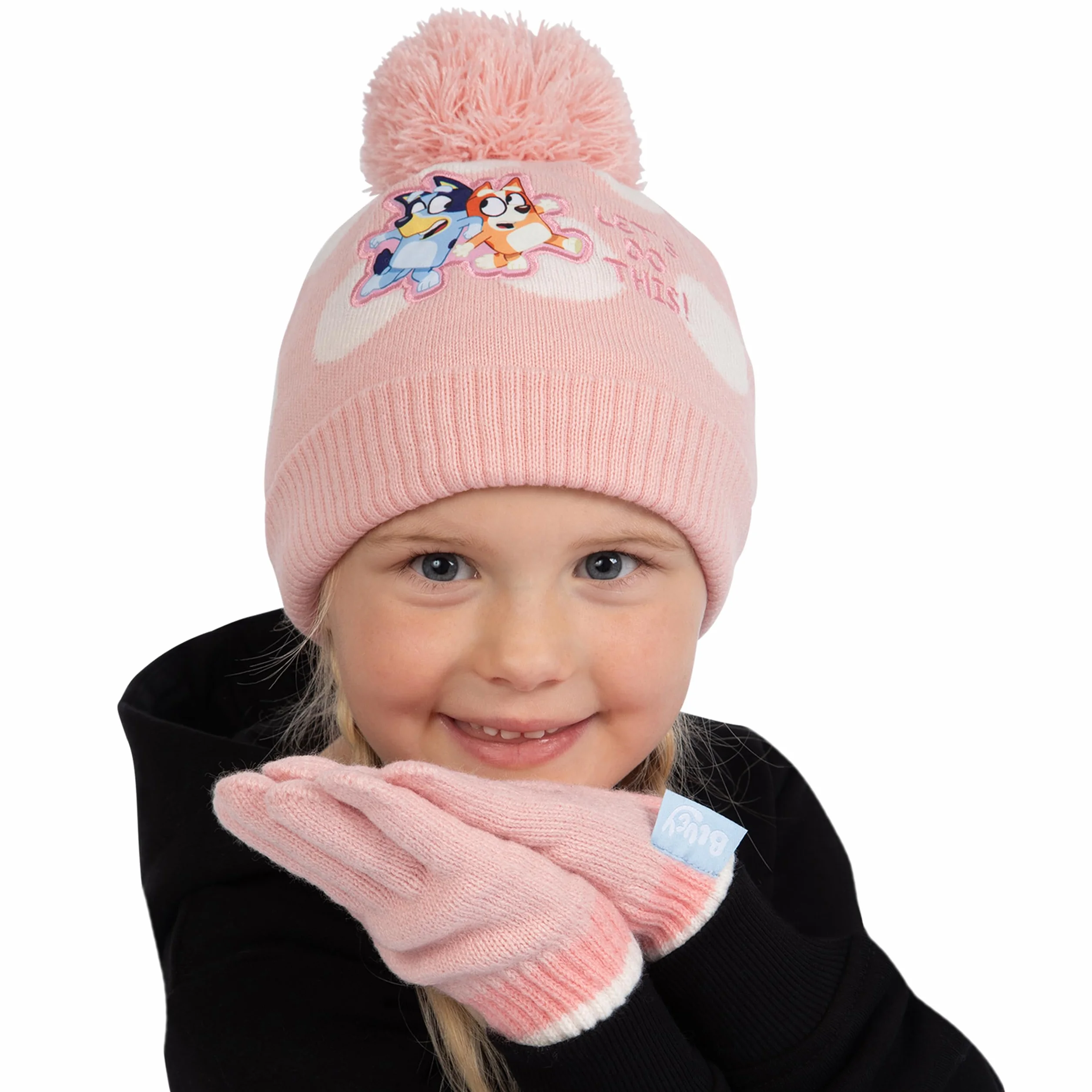 BlueY E Bingo Capello E Guanti | Guanti Inverali Bambina | Capello Invernale | One Size Rosa