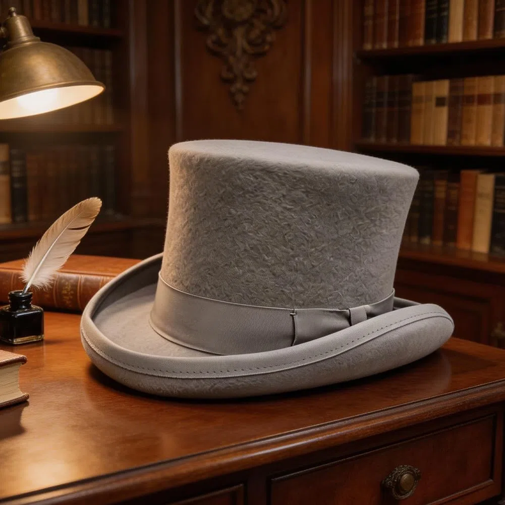 Cappello a Cilindro in Lana per Uomo, Cappello Mago, Cappello Smoking Formale, Berretto Uomo con Cappello a Cilindro per Costume Natalizio, Cappelli Vittoriani, Cappelli Uomo con