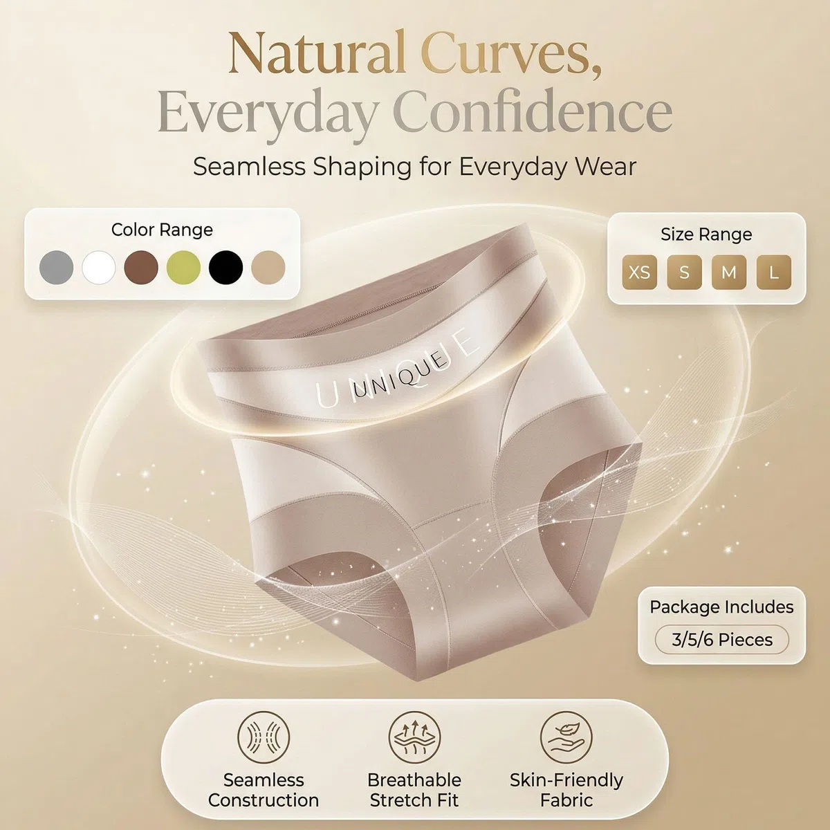 Unique Underwear Tummy Control, Women's High-Waisted Tummy Control Panties, Breathable Mesh | Seamless Ice Silk