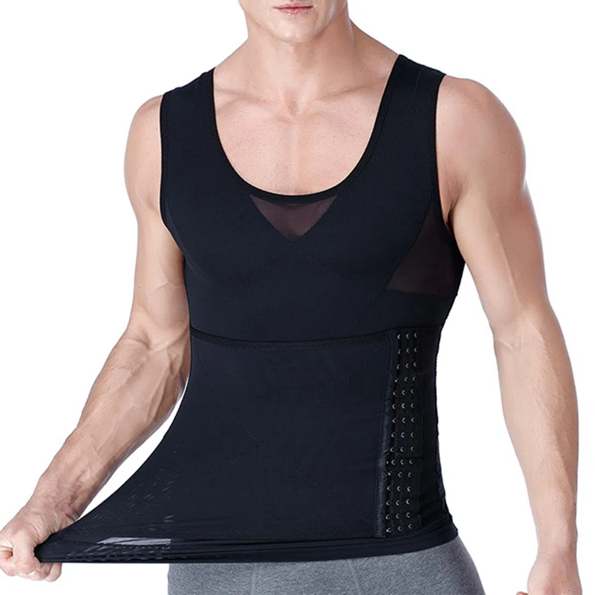 Contenitiva Uomo Compressione - Snellente Intima Elasticizzato Fitness Canottiera Dimagrante Pancia Canotta Shapewear Indumento Da Indossare Sotto Giacca Per Ufficio E Lavoro Palestra Vita Quotidiana